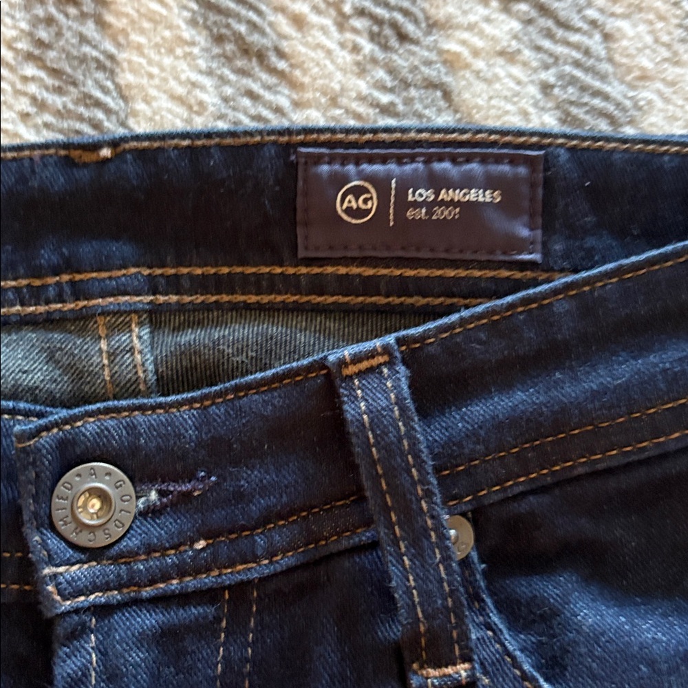 Like New: Ag Adriano Goldschmied Tellis Modern Slim Dark Navy Jeans 28x28” - Picture 3 of 6